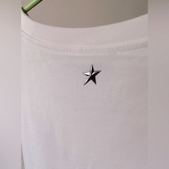 Thierry Mugler x H&M Women’s White Logo Designer Star Printed T-Shirt Medium NWT - Picture 6 of 16